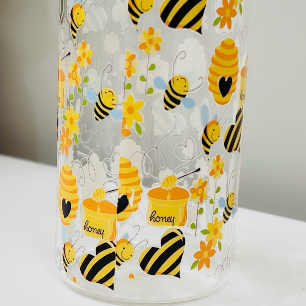 Bee-Themed Glass Coffee Jar
